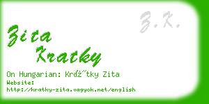 zita kratky business card